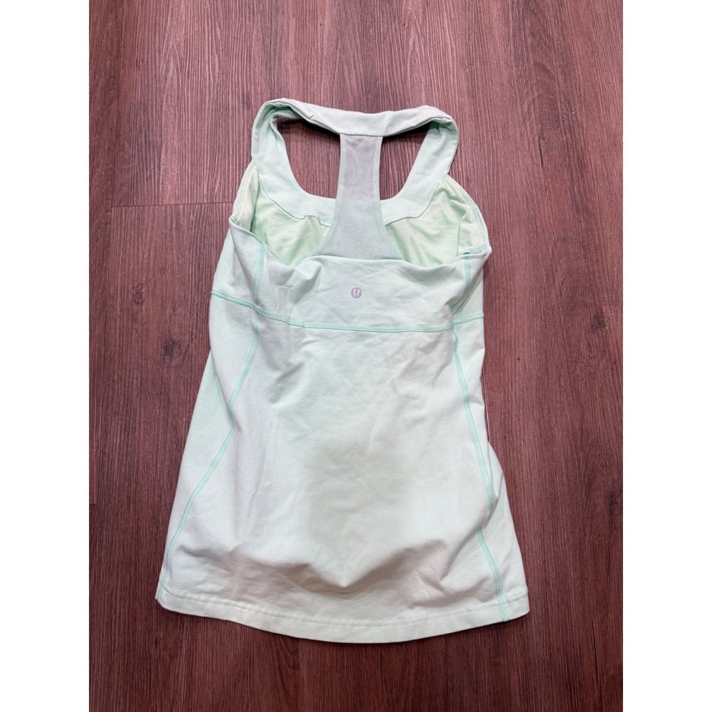 Lululemon Mint Green Racerback Tank Top with Built-in Shelf Bra Womens Size 10